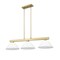 Z-Lite Cobalt Billiard, 3-Light, 14.25 In.W x 49.75 In.L x 10.5 In.H, Modern Gold/White 152MGLD-PWH - alternate 3